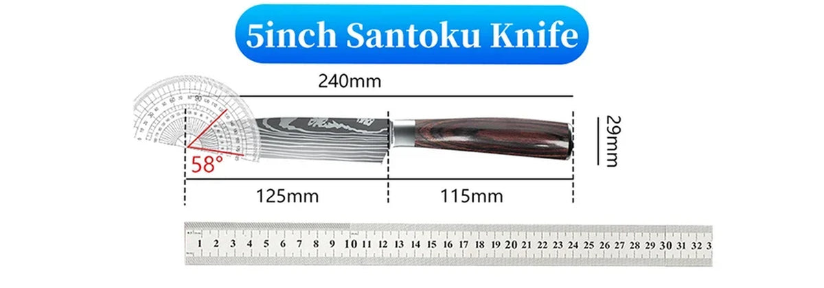 9 Types of Stainless Steel Kitchen Knife, Japanese Chef Knife, Meat Cleaver, Santoku, Bread, Boning, Slicing, Fruit Knife with Gift Box