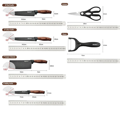 MDHAND Kitchen Knife Set Stainless Steel Knife, 6-Piece Kitchen Tool Set, Fruit Knife, Essential Cooking Tools for Restaurants
