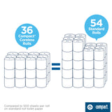 Angel Soft Professional Series Compact Coreless 2-Ply Toilet Paper, 750 Sheets/Roll, 36 Rolls/Case