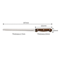 10-Inch Luxury Mirror Polished Carbon Steel Kitchen Bread Knife with Wooden Handle