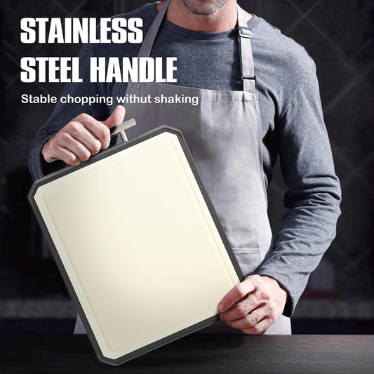 Stainless Steel Cutting Board Set of 2 for Kitchen | Non-Toxic Metal Cutting Board,Double Sided Stainless Steel/Wheat Straw Pp Large for Meat,Dishwasher Safe [16*11+12*8.3 Inch]