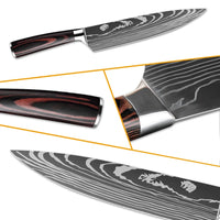 9 Types of Stainless Steel Kitchen Knife, Japanese Chef Knife, Meat Cleaver, Santoku, Bread, Boning, Slicing, Fruit Knife with Gift Box