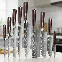 9 Types of Stainless Steel Kitchen Knife, Japanese Chef Knife, Meat Cleaver, Santoku, Bread, Boning, Slicing, Fruit Knife with Gift Box