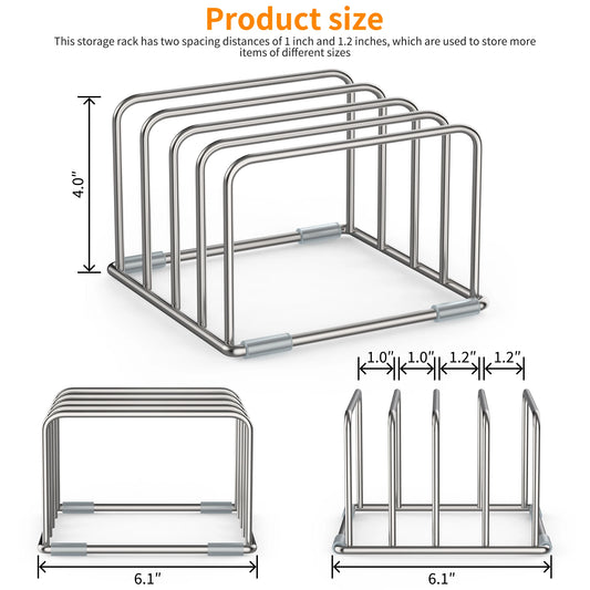 Stainless Steel Cutting Board Holder Cutting Board Stand, Chopping Board Storage Rack (1-Piece Set)