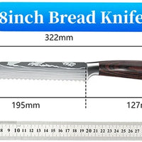 9 Types of Stainless Steel Kitchen Knife, Japanese Chef Knife, Meat Cleaver, Santoku, Bread, Boning, Slicing, Fruit Knife with Gift Box