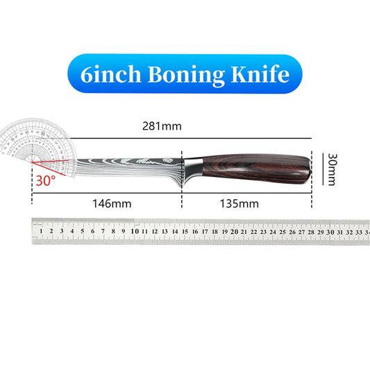 9 Types of Stainless Steel Kitchen Knife, Japanese Chef Knife, Meat Cleaver, Santoku, Bread, Boning, Slicing, Fruit Knife with Gift Box