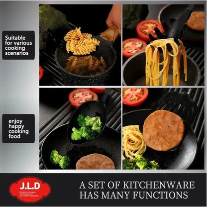 Cooking Utensil Set Premium 5 Piece Kitchen Utensil Set - Stainless Steel Handle and Nylon Faucet, Non-Stick, Heat Resistant, for Home, Kitchen Gift