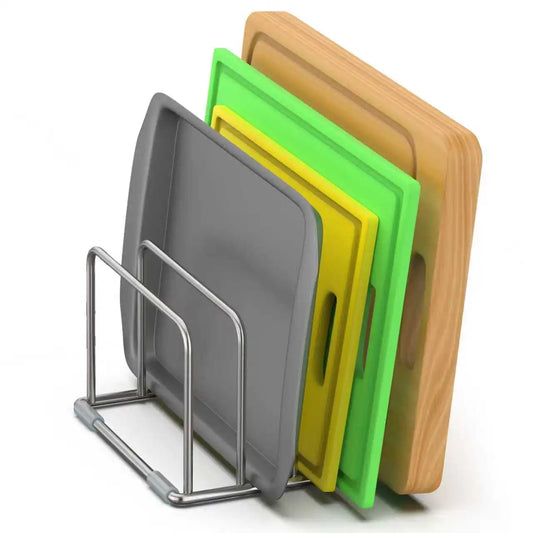 Stainless Steel Cutting Board Holder Cutting Board Stand, Chopping Board Storage Rack (1-Piece Set)