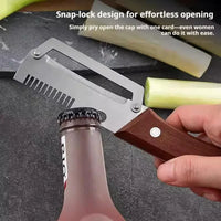 2026 Wooden Multi Functional Vegetable Peeler with Ergonomic Handle for Peeling and Slicing Fruits and Vegetables Durable Smooth