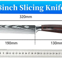 9 Types of Stainless Steel Kitchen Knife, Japanese Chef Knife, Meat Cleaver, Santoku, Bread, Boning, Slicing, Fruit Knife with Gift Box