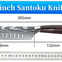 9 Types of Stainless Steel Kitchen Knife, Japanese Chef Knife, Meat Cleaver, Santoku, Bread, Boning, Slicing, Fruit Knife with Gift Box