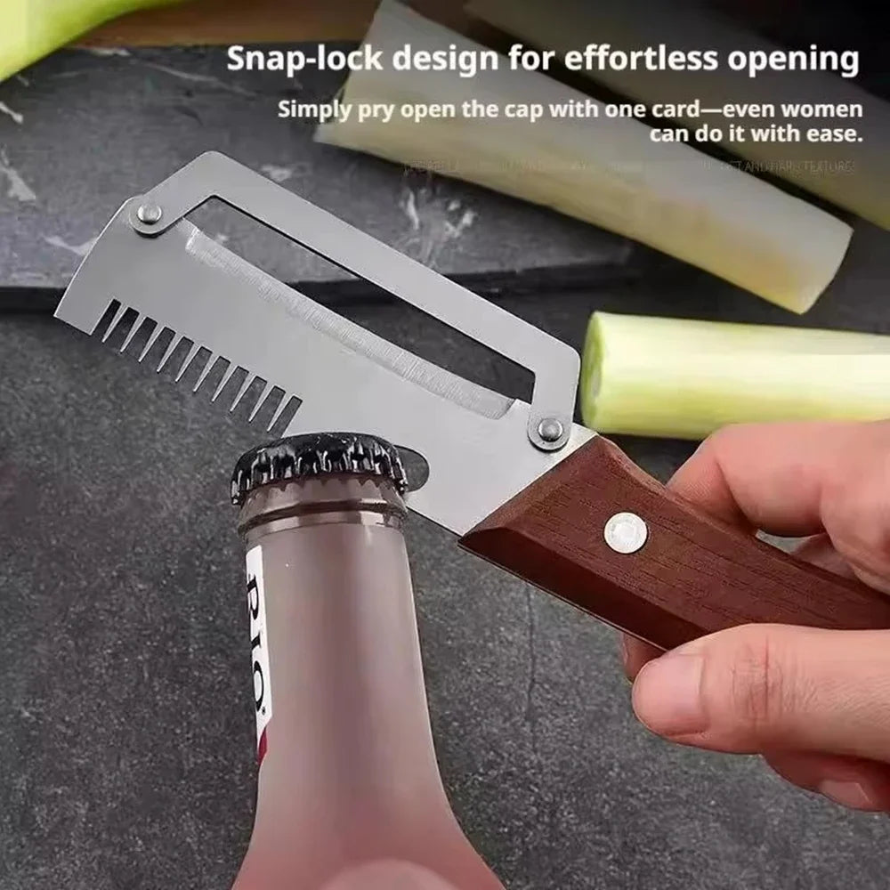 2026 Wooden Multi Functional Vegetable Peeler with Ergonomic Handle for Peeling and Slicing Fruits and Vegetables Durable Smooth