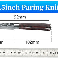 9 Types of Stainless Steel Kitchen Knife, Japanese Chef Knife, Meat Cleaver, Santoku, Bread, Boning, Slicing, Fruit Knife with Gift Box
