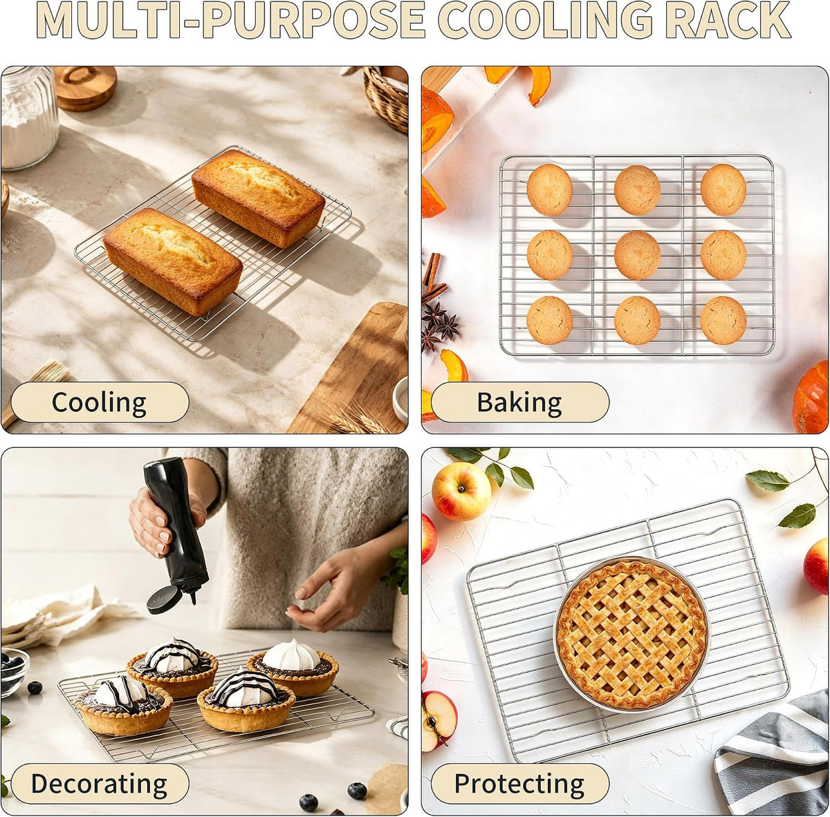 Stainless Steel Baking Sheet with Rack Set, 16"X12"X1"