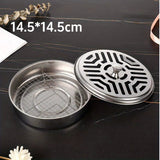 Mosquito Coils Holder Stainless Steel Mosquito Coil Box with Cover round Mosquito Coil Tray Easy to Clean Anti-Mosquito Supplies