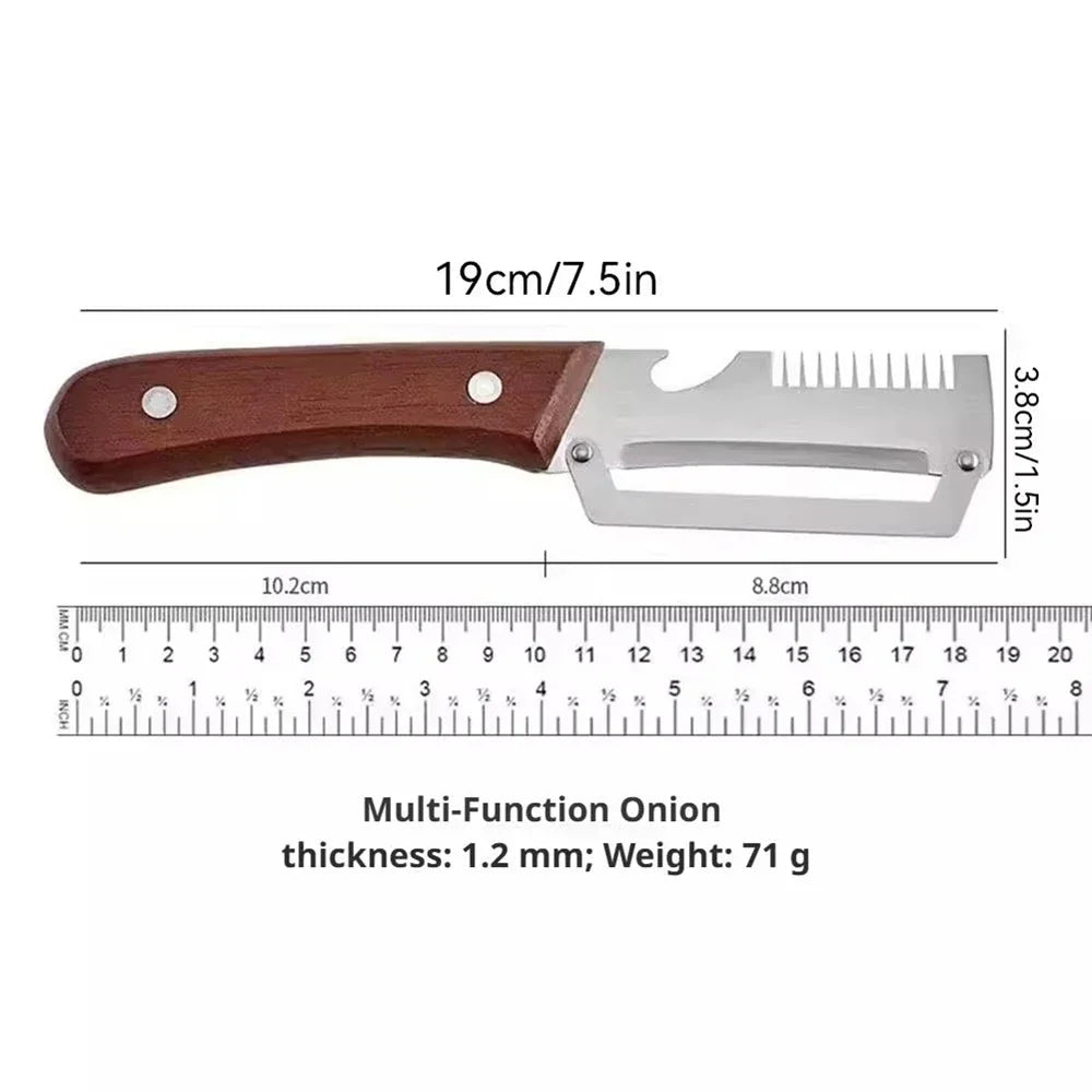 2026 Wooden Multi Functional Vegetable Peeler with Ergonomic Handle for Peeling and Slicing Fruits and Vegetables Durable Smooth