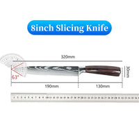 9 Types of Stainless Steel Kitchen Knife, Japanese Chef Knife, Meat Cleaver, Santoku, Bread, Boning, Slicing, Fruit Knife with Gift Box