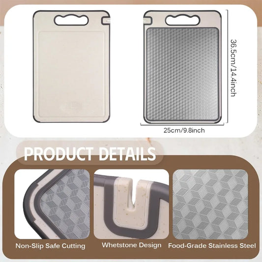 Stainless Steel Cutting Board for Kitchen Food-Grade Diamond-Pattern Large Chopping Board Non-Slip Double Sided Cutting Board