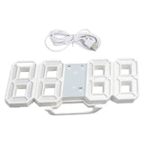 LED Wall Clock 23.5*9.3*1.8Cm Oversize 3D Modern Digital 24/12 Hour Display Timer Alarm Home USB Brightness Adjustable