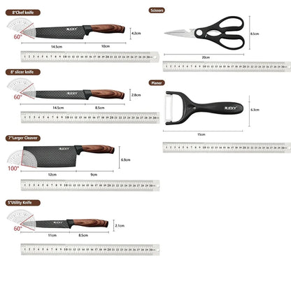 MDHAND Kitchen Knife Set Stainless Steel Knife, 6-Piece Kitchen Tool Set, Fruit Knife, Essential Cooking Tools for Restaurants